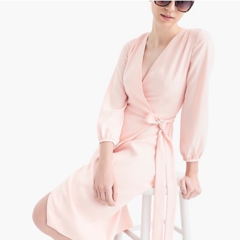J. Crew pale pink wrap dress